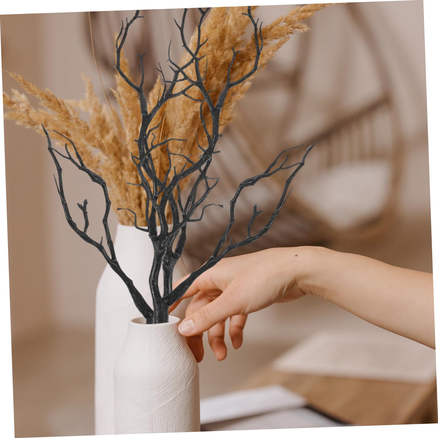 Amazon｜FUNOMOCYA 人工枝角の木の枝 4個入り 装飾用 フラワー